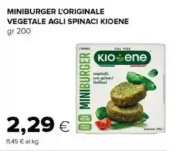 Tigre Miniburger l'originale vegetale agli spinaci KIOENE offerta