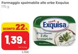 Coop Superstore Formaggio spalmabile alle erbe Exquisa offerta
