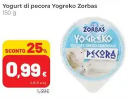 Coop Superstore Yogurt di pecora Yogreko Zorbas offerta