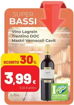 Coop Superstore Vino Lagrein Trentino DOC Mastri Vernacoli Cavit offerta