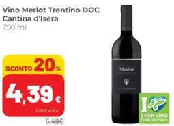 Coop Superstore Vino Merlot Trentino DOC Cantina d'Isera offerta