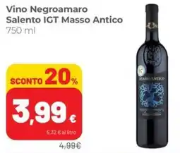 Coop Superstore Vino Negroamaro Salento IGT Masso Antico offerta