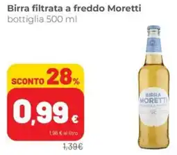 Coop Superstore Birra filtrata a freddo Moretti bottiglia offerta