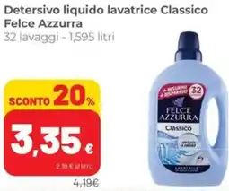 Coop Superstore Detersivo liquido lavatrice Classico Felce Azzurra offerta