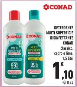 Conad DETERGENTE MULTI SUPERFICIE DISINFETTANTE CONAD offerta
