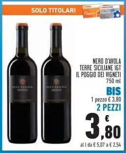 Conad Nero d'Avola Terre Siciliane IGT Il Poggio dei Vigneti offerta