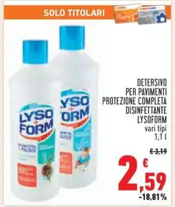 Conad Lysoform Detersivo per Pavimenti offerta