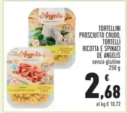 Conad TORTELLINI PROSCIUTTO CRUDO, TORTELLI RICOTTA E SPINACI DE ANGELIS offerta