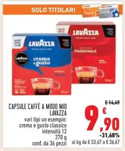Conad CAPSULE CAFFÈ A MODO MIO LAVAZZA offerta