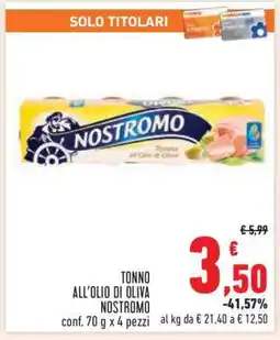 Conad Tonno all'olio di oliva Nostromo offerta