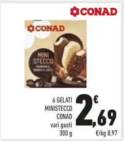 Conad 6 GELATI MINISTECCO CONAD offerta