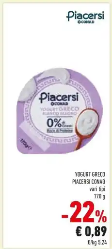 Conad Yogurt Greco Piacersi Conad offerta