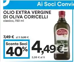 Coop Olio Extra Vergine di Oliva Coricelli offerta