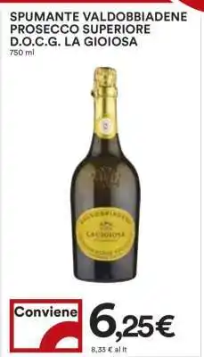 Coop SPUMANTE VALDOBBIADENE PROSECCO SUPERIORE D.O.C.G. LA GIOIOSA offerta