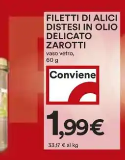 Coop FILETTI DI ALICI DISTESI IN OLIO DELICATO ZAROTTI offerta