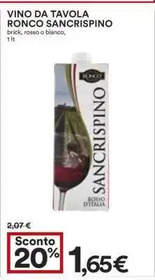 Coop Vino da Tavola Ronco Sancrispino offerta