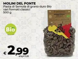 Coop Radenza MOLINI DEL PONTE Pasta di Semola di grano duro Bio vari formati classici offerta