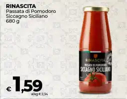 Coop Radenza RINASCITA Passata di Pomodoro Siccagno Siciliano offerta