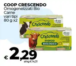 Coop Radenza COOP CRESCENDO Omogeneizzati Bio Carne vari tipi offerta