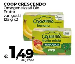 Coop Radenza COOP CRESCENDO Omogeneizzati Bio Frutta vari gusti offerta