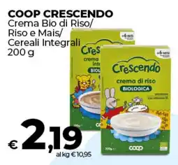 Coop Radenza COOP CRESCENDO Crema Bio di Riso/ Riso e Mais/ Cereali Integrali offerta