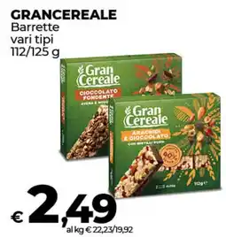 Coop Radenza GRANCEREALE Barrette vari tipi offerta