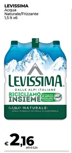 Coop Radenza LEVISSIMA Acqua Naturale/Frizzante offerta