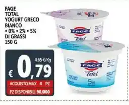 Deco Supermercati Fage total yogurt greco bianco offerta
