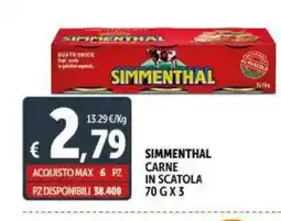 Deco Supermercati Simmenthal carne in scatola offerta