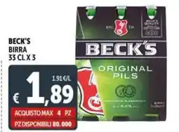 Deco Supermercati Beck's birra offerta