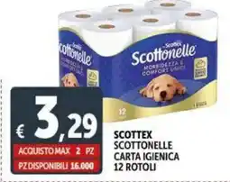 Deco Supermercati Scottex scottonelle carta igienica 12 rotoli offerta