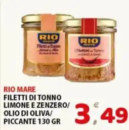 Premium Supermercati Rio mare filetti di tonno limone e zenzero/ olio di oliva/ piccante offerta