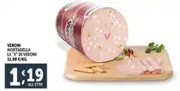 Deco Supermercati Veroni mortadella la "v" di veroni offerta
