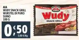 Deco Supermercati Aia wudy snack grill wurstel di puro suino offerta