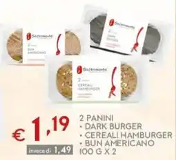 Deco Supermercati 2 panini dark burger cereali hamburger bun americano offerta
