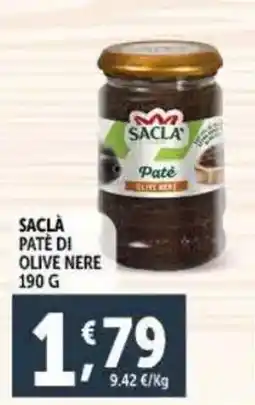 Deco Supermercati Sacla patè di olive nere offerta