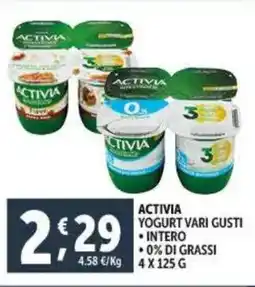 Activia yogurt vari gusti