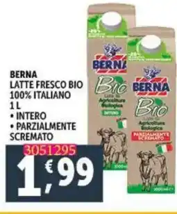 Deco Supermercati Berna latte fresco bio 100% italiano offerta