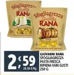Deco Supermercati Giovanni rana sfogliagrezza pasta fresca ripiena vari gusti offerta