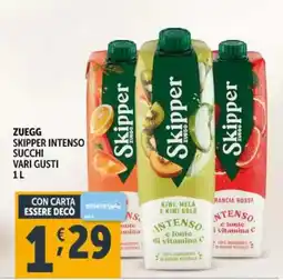 Deco Supermercati Zuegg skipper intenso succhi vari gusti offerta