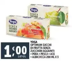 Deco Supermercati Yoga optimum succhi di frutta senza zuccheri aggiunti offerta