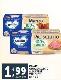 Deco Supermercati Mellin omogeneizzato alla carne vari gusti offerta