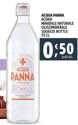 Deco Supermercati Acqua panna acqua minerale naturale oligominerale squeeze bottle offerta