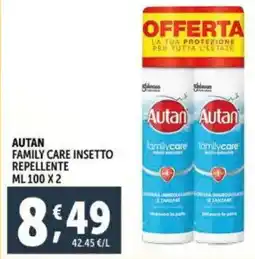 Deco Supermercati Autan family care insetto repellente offerta
