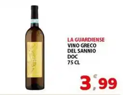 Premium Supermercati La guardiense vino greco del sannio doc offerta