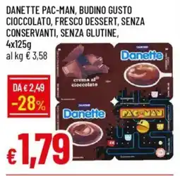 Galassia Danette pac-man, budino gusto cioccolato, fresco dessert, senza conservanti, senza glutine offerta