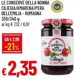 Galassia Le conserve della nonna ciliegia/amarena/pera dell'emilia - romagna offerta