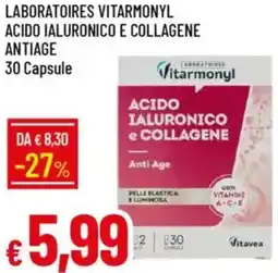 Laboratoires vitarmonyl acido ialuronico e collagene antiage
