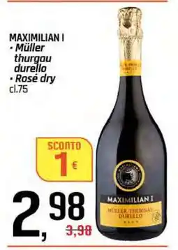 Famila MAXIMILIAN I Müller thurgau durello Rosé dry offerta