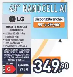 Unieuro LG 43 NANOCELL AI offerta